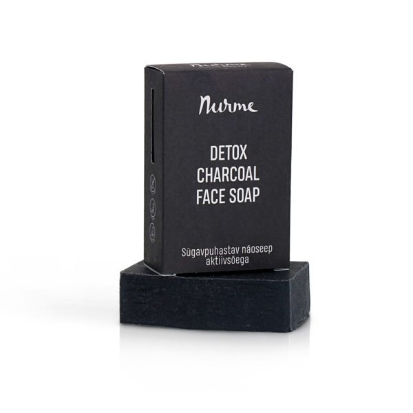Syväpuhdistava hiilisaippua kasvoille - Nurme Detox Charcoal Face soap